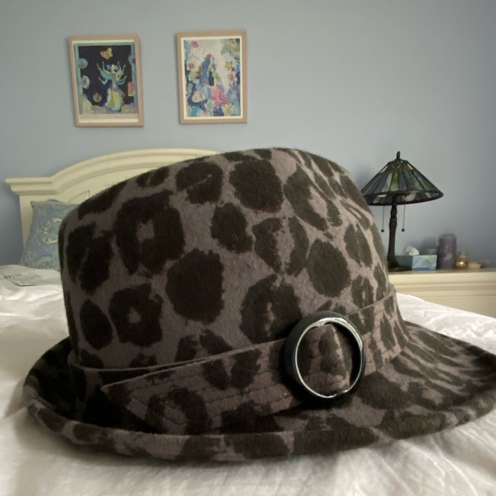Kirna Zabete Wool Leopard Print Hat